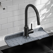 Load image into Gallery viewer, Meiliweser Silicone Sink Splash Guard Gen 2 - Slope Upgraded Faucet Mat - 15" x 5.5" - Sink Gadgets-Splash Guard Behind Faucet Water Drip Catcher Mat for Kitchen, Bathroom, Sink Sponge Holder(Gray)