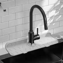 Load image into Gallery viewer, Meiliweser Silicone Sink Splash Guard Gen 2 - Slope Upgraded Faucet Mat, 15" x 5.5", Sink Gadgets-Splash Guard Behind Faucet Water Drip Catcher Mat for Kitchen, Bathroom, Sink Sponge Holder(Beige)