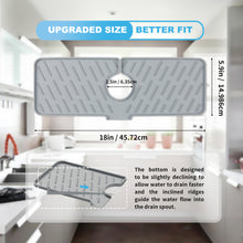 Load image into Gallery viewer, Meiliweser Silicone Faucet Splash Guard, 18” x 5.9”, Faucet Water Catcher Mat, Longer Silicone Sink Mat for Kitchen, Bathroom, Laundry Room, Farmhouse, Bar & RV (Gray)