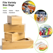 Load image into Gallery viewer, Amerner Bamboo Ziplock Bag Storage Organizer for Kitchen Counter