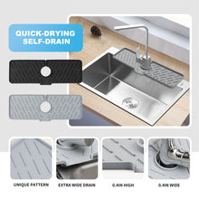 Load image into Gallery viewer, Meiliweser Silicone Faucet Splash Guard, 18” x 5.9”, Faucet Water Catcher Mat, Longer Silicone Sink Mat for Kitchen, Bathroom, Laundry Room, Farmhouse, Bar & RV (Gray)