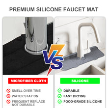 Load image into Gallery viewer, Meiliweser Silicone Sink Splash Guard Gen 2 - Slope Upgraded Faucet Mat - 15" x 5.5" - Sink Gadgets-Splash Guard Behind Faucet Water Drip Catcher Mat for Kitchen, Bathroom, Sink Sponge Holder(Gray)
